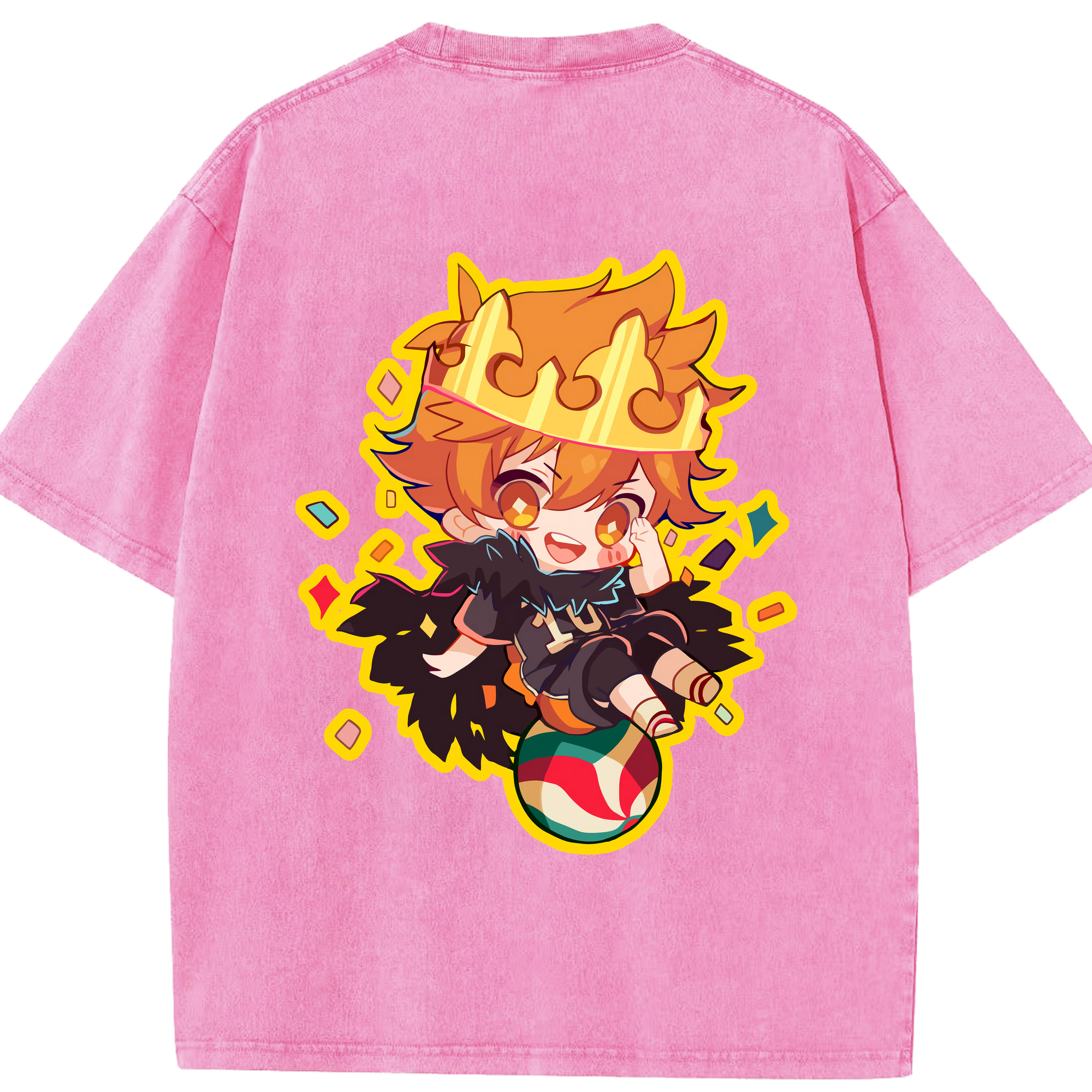 （画像用） ハイキュー!! Haikyu!! 綿100% ヴィンテージ風 半袖Tシャツ（背面プリント）